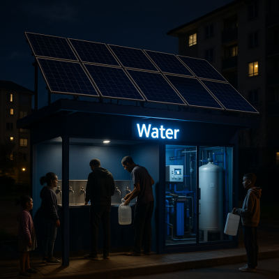 Solar Solution for Water Purifying and Water Vending Machine